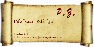 Pócsi Zója névjegykártya